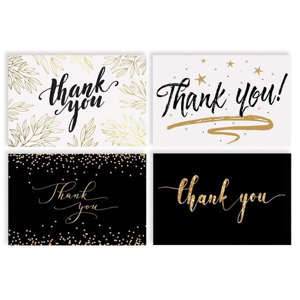 Better Office Products Thank You Cards with Envelopes, 4 x 6 inch, 4 Cover Designs, Blank Inside, All Occasions, 100PK 64520 - main